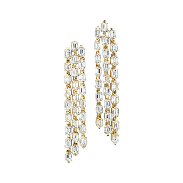 Dangle Emerald Diamond Earrings - 1